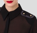 Elisabetta Franchi - BLUSA TRANSPARENTE NEGRA