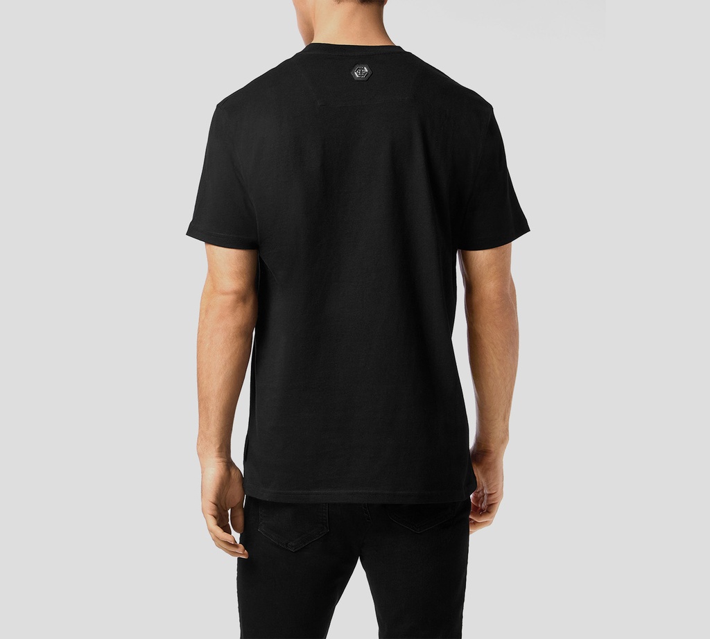 Philipp Plein - FRANELA NEGRA ESTAMPADA DE CUELLO REDONDO CON CALAVERA Y HUESOS