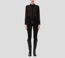 Elisabetta Franchi - BLUSA TRANSPARENTE NEGRA