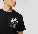 Philipp Plein - FRANELA NEGRA DE CUELLO REDONDO CON PARCHE DE CUERO Y ESTRELLAS