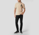 Philipp Plein - POLO BEIGE DE PIQUÉ CON CALAVERA Y HUESOS