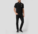 Philipp Plein - POLO NEGRA CON LINEAS BLANCAS TEDDY