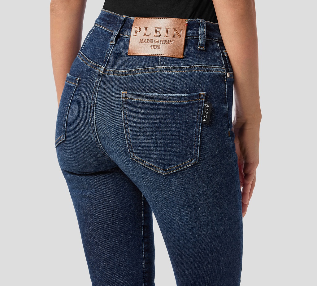 Philipp Plein - BLUE JEANS DE CINTURA ALTA