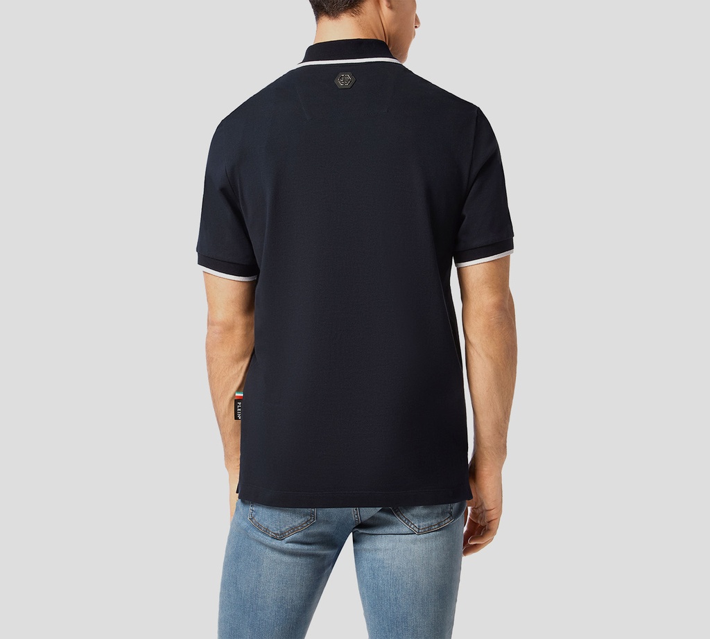 Philipp Plein - POLO AZUL OSCURO CON OSITO DE PELUCHE