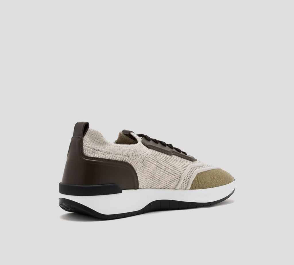 Brioni - SNEAKER BLANCO CON MARRON