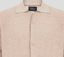 Brioni - CAMISA MARRON CLARO DE PUNTO Y RAYAS