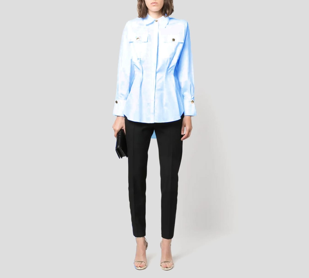 Elisabetta Franchi - BLUSA OVERSIZE CON BOTONES DORADOS