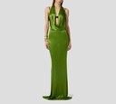 Elisabetta Franchi - VESTIDO VERDE ESCOTADO CON BRASIER NEGRO