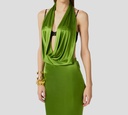Elisabetta Franchi - VESTIDO VERDE ESCOTADO CON BRASIER NEGRO