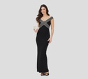 Elisabetta Franchi - VESTIDO NEGRO AJUSTADO SIN MANGAS Y FRANJAS EN LA PARTE SUPERIOR