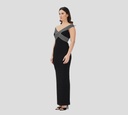 Elisabetta Franchi - VESTIDO NEGRO AJUSTADO SIN MANGAS Y FRANJAS EN LA PARTE SUPERIOR