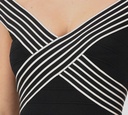 Elisabetta Franchi - VESTIDO NEGRO AJUSTADO SIN MANGAS Y FRANJAS EN LA PARTE SUPERIOR