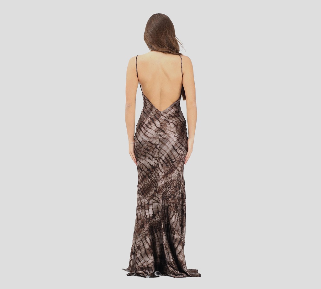 Elisabetta Franchi - VESTIDO DE TIRAS CON ESTAMPADO DE CAIMAN