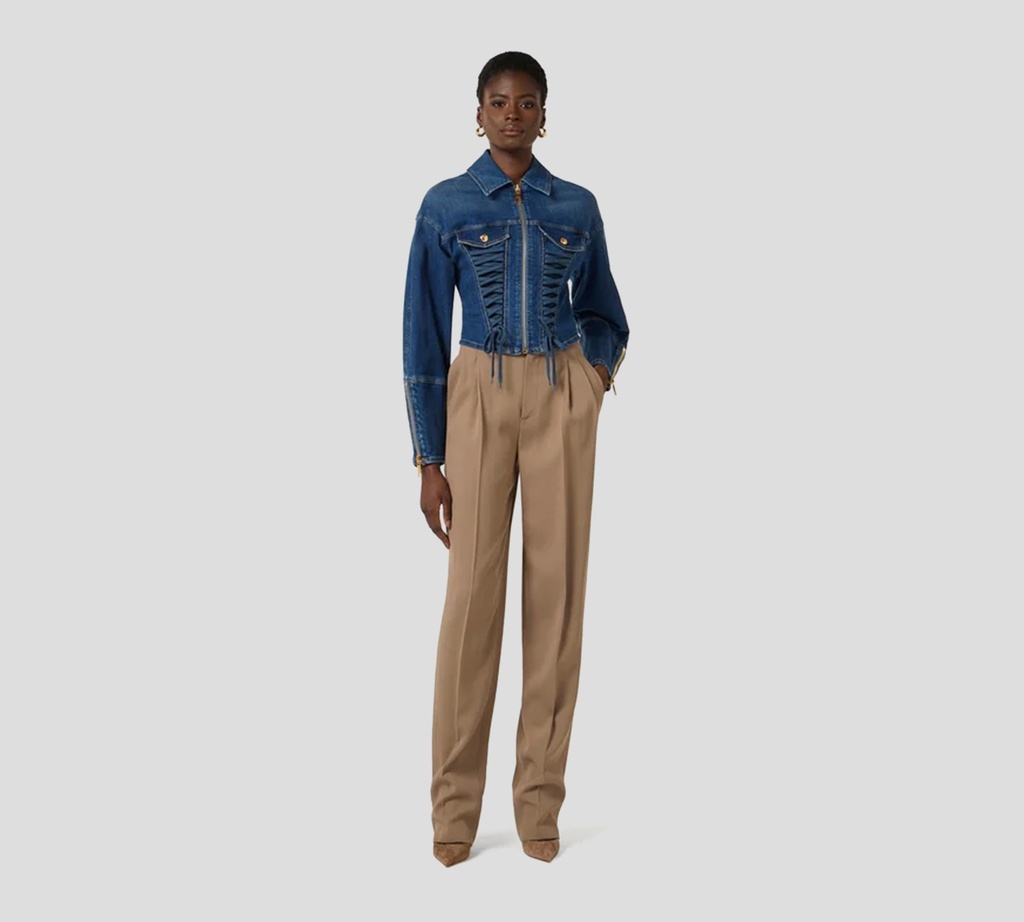 Elisabetta Franchi - CHAQUETA DE JEAN CON DETALLES DORADOS