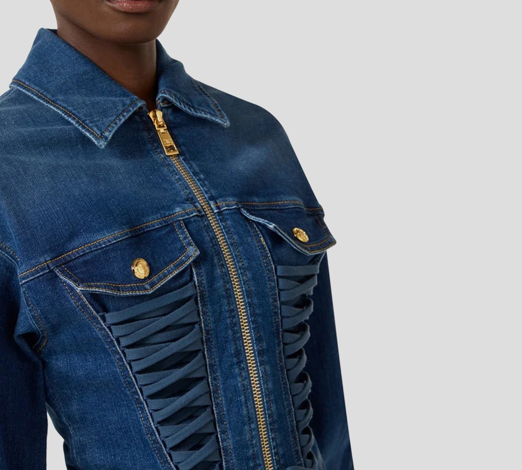 Elisabetta Franchi - CHAQUETA DE JEAN CON DETALLES DORADOS