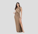 Elisabetta Franchi - VESTIDO MARRON SIN MANGAS CON NUDO LATERAL