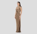 Elisabetta Franchi - VESTIDO MARRON SIN MANGAS CON NUDO LATERAL