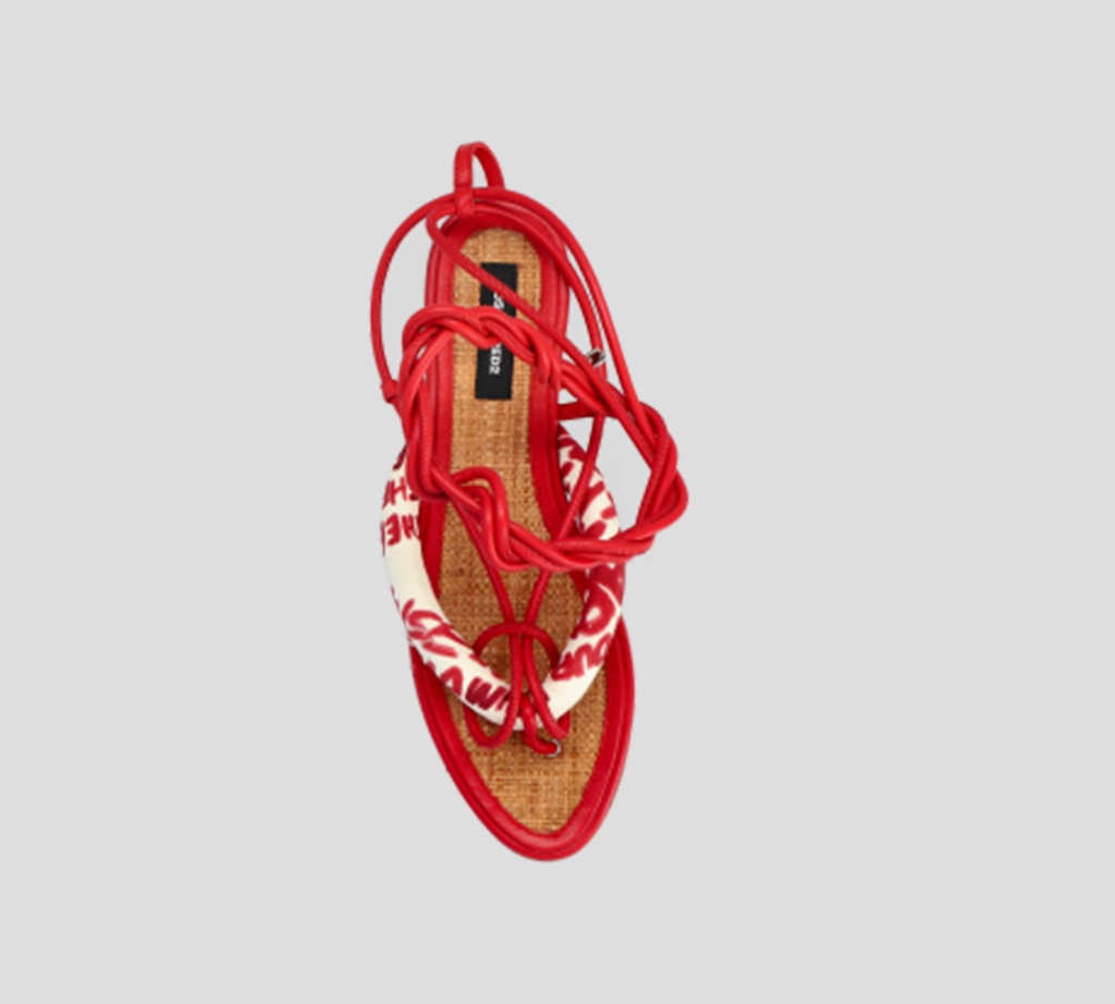 Dsquared2 - SANDALIAS ROJAS CON TRENZAS