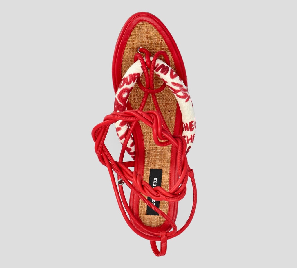 Dsquared2 - SANDALIAS ROJAS CON TRENZAS