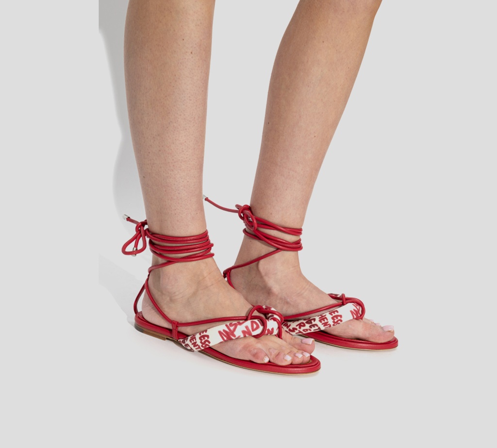 Dsquared2 - SANDALIAS ROJAS CON TRENZAS