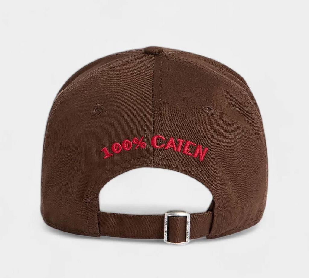 Dsquared2 - GORRA MARRON CON BORDADO AMARILLO Y ROJO