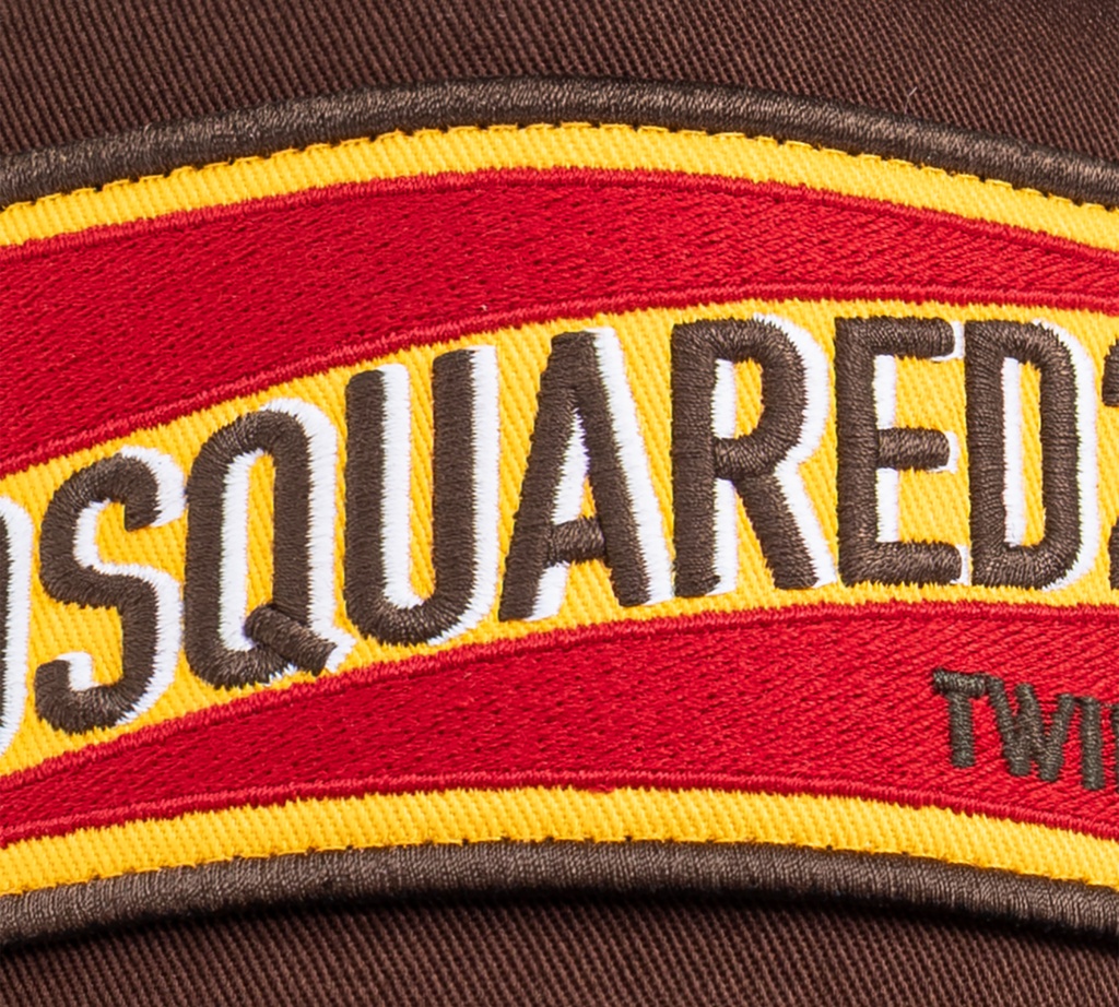Dsquared2 - GORRA MARRON CON BORDADO AMARILLO Y ROJO