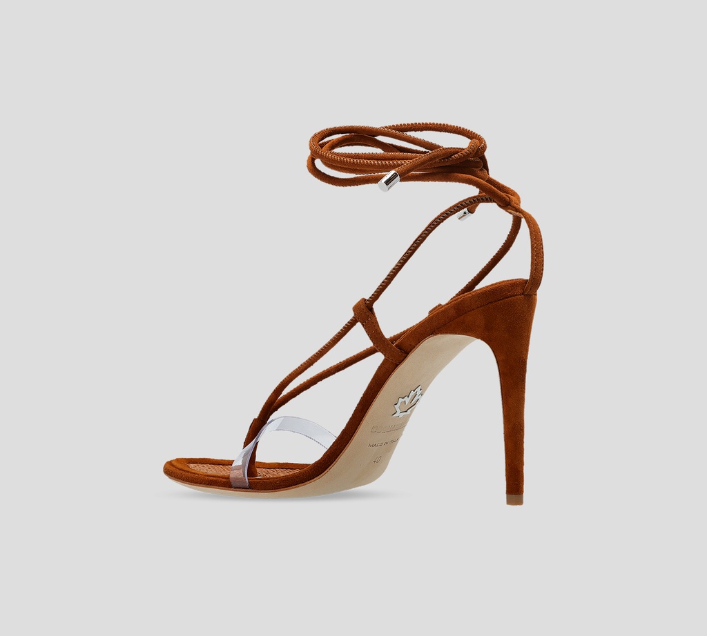 Dsquared2 - SANDALIAS MARRONES CON TACON Y TRENZAS