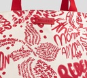 Dsquared2 - CARTERA GRANDE BLANCA CON LETRAS Y CORRERAS ROJAS