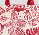 Dsquared2 - CARTERA GRANDE BLANCA CON LETRAS Y CORRERAS ROJAS