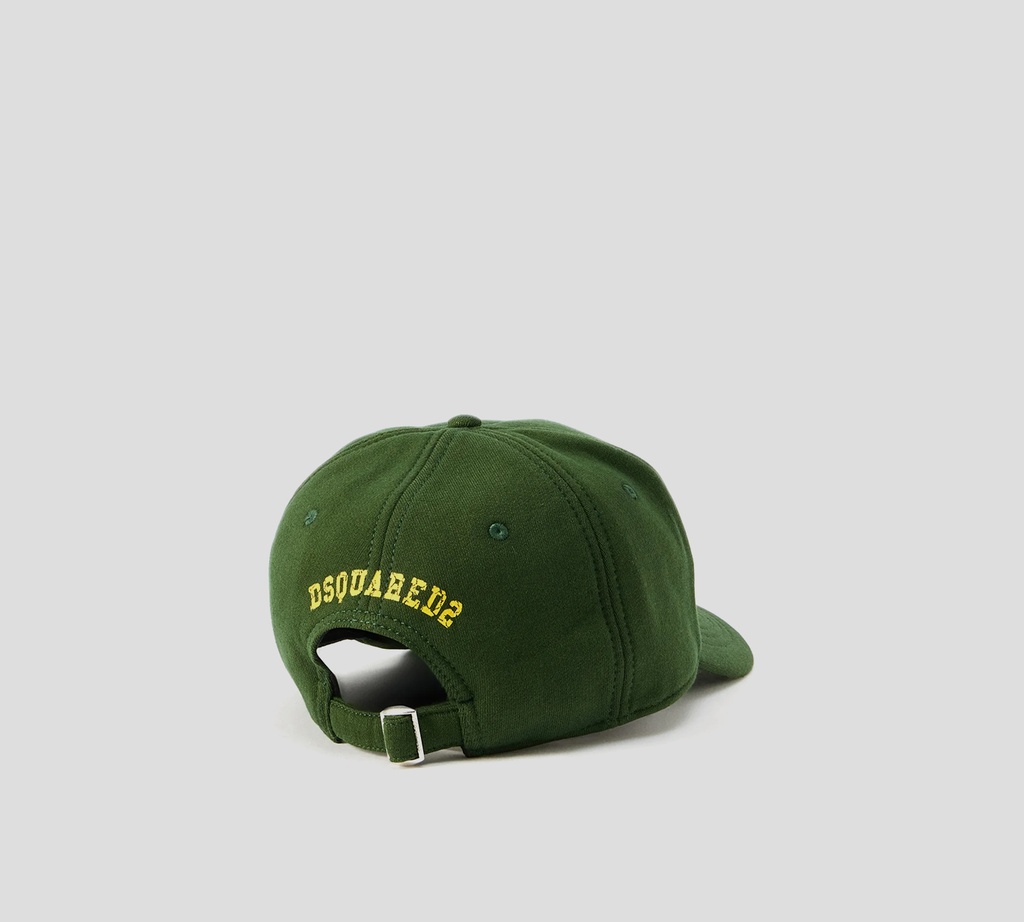 Dsquared2 - GORRA VERDE MILITAR CON ESTAMPADO DE TORTUGA AMARILLA