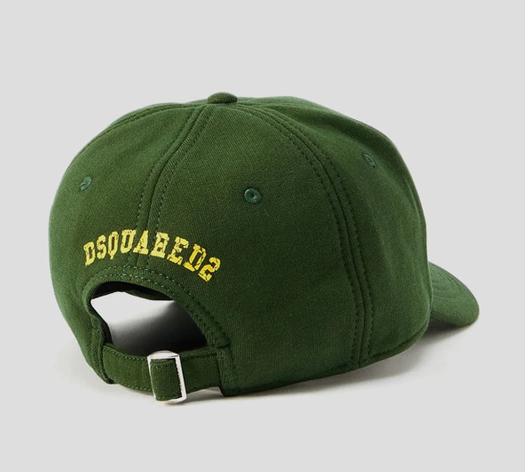 Dsquared2 - GORRA VERDE MILITAR CON ESTAMPADO DE TORTUGA AMARILLA