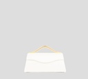 Elie Saab - CARTERA PETIT WAVE DE PIEL CON PARTE SUPERIOR METÁLICA DORADA