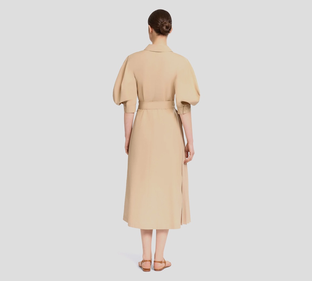 Elie Saab - VESTIDO MIDI DE ALGODÓN MARRON