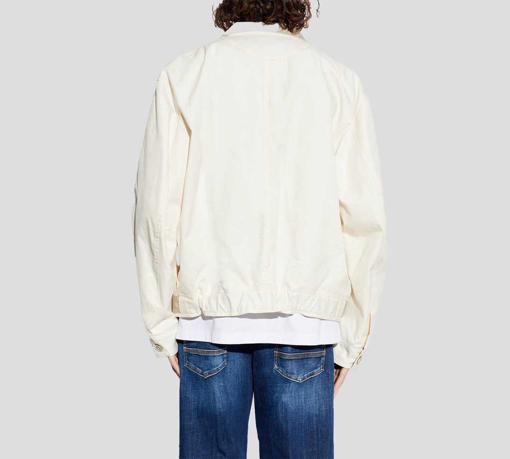 Dsquared2 - CHAQUETA BLANCA CON BOLSILLOS EN BEIGE Y CUELLO ALTO