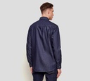 Dsquared2 - CAMISA AZUL OSCURO DE JEAN Y BOTONES BLANCOS