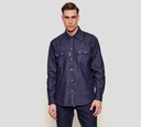 Dsquared2 - CAMISA AZUL OSCURO DE JEAN Y BOTONES BLANCOS