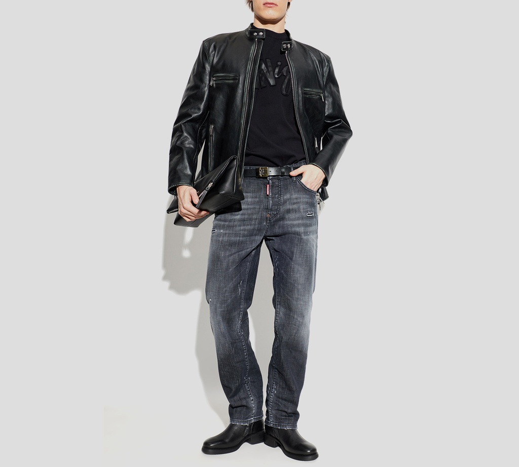 Dsquared2 - JEANS DENIM NEGRO CON ROTOS Y TONOS GRISES