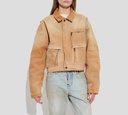 Dsquared2 - CHAQUETA BEIGE DE CUELLO ACANALADO