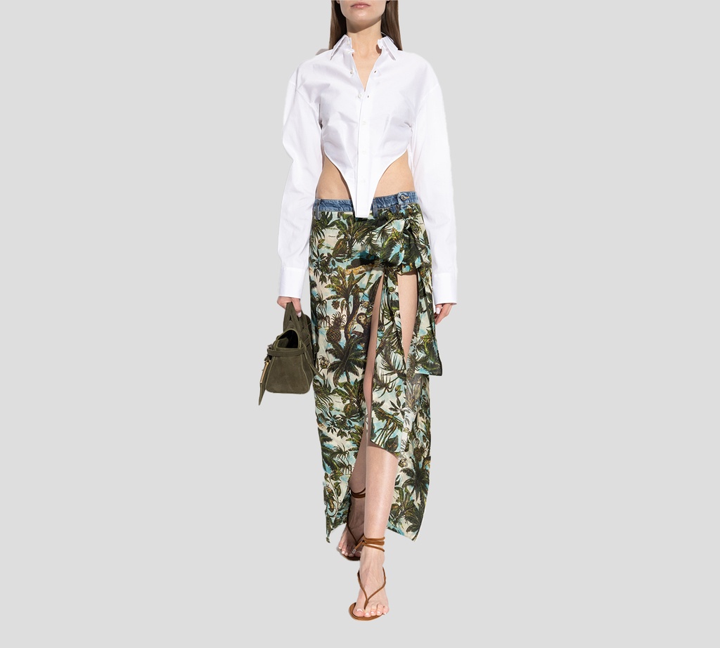 Dsquared2 - FALDA DE JEANS CON DISEÑO TROPICAL