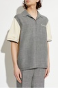 Dsquared2 - CAMISA DE LANA Y LINO BEIGE CON CUADROS EN BLANCO Y NEGRO
