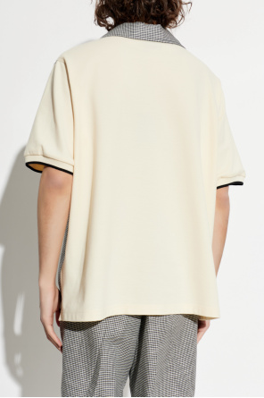 Dsquared2 - CAMISA DE LANA Y LINO BEIGE CON CUADROS EN BLANCO Y NEGRO
