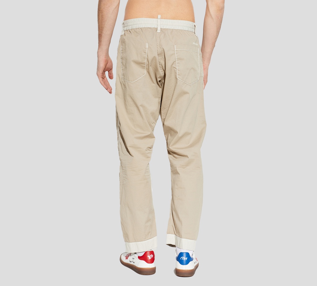 Dsquared2 - PANTALON BEIGE CON ELASTICO EN CINTURA Y CORDON