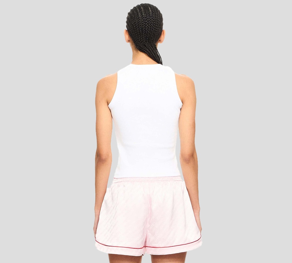 Off White - FRANELA SIN MANGAS BLANCA ACANALADA