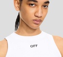 Off White - FRANELA SIN MANGAS BLANCA ACANALADA