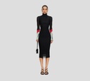 Off White - VESTIDO NEGRO CON MANGAS DE COLOR Y CUELLO ALTO