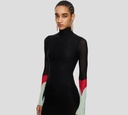 Off White - VESTIDO NEGRO CON MANGAS DE COLOR Y CUELLO ALTO
