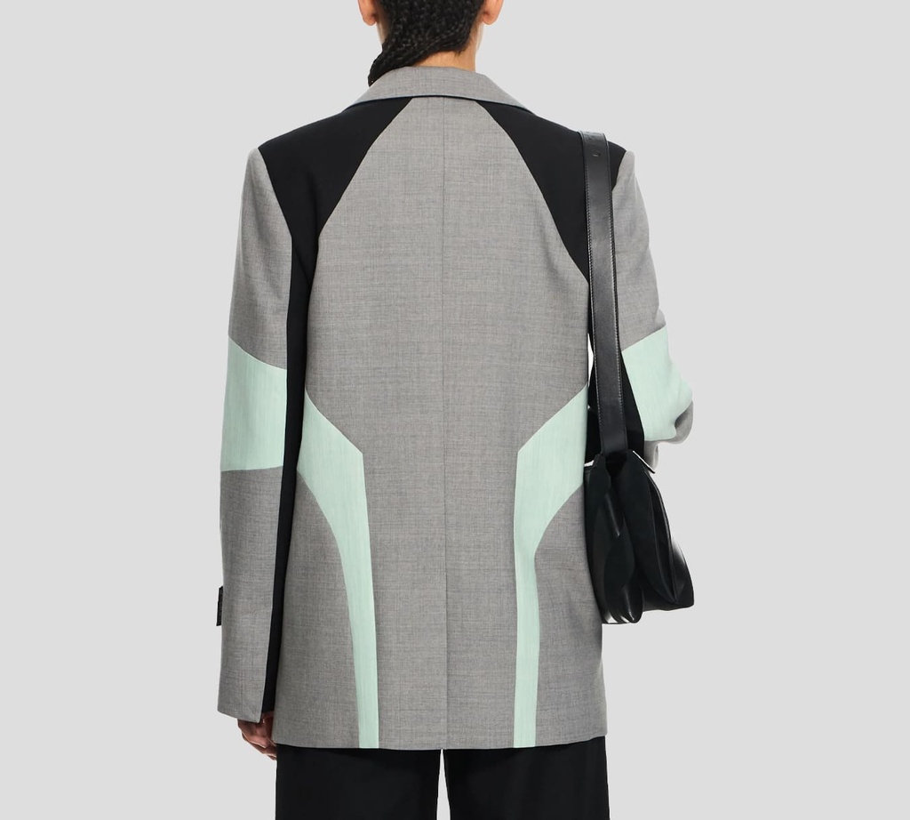 Off White - BLAZER CON BLOQUES DE COLOR GRIS NEGRO Y VERDE