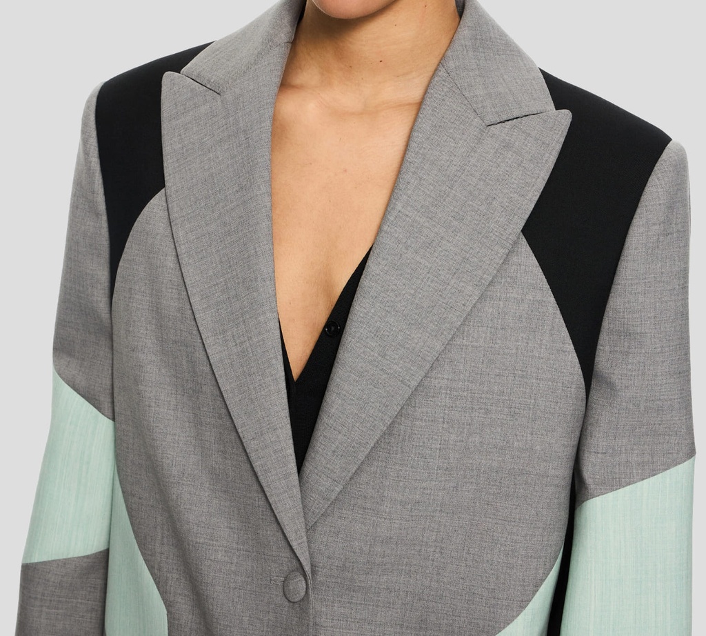Off White - BLAZER CON BLOQUES DE COLOR GRIS NEGRO Y VERDE