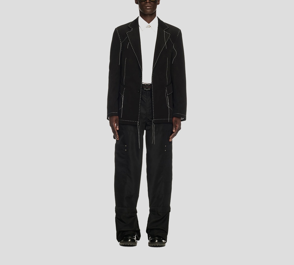 Off White - BLAZER NEGRO CON COSTURA BLANCA