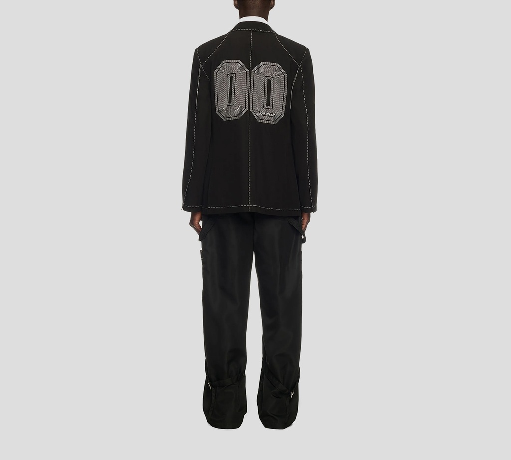 Off White - BLAZER NEGRO CON COSTURA BLANCA